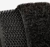 Black hook and loop tape 1.6 cm (1/2") by the meter