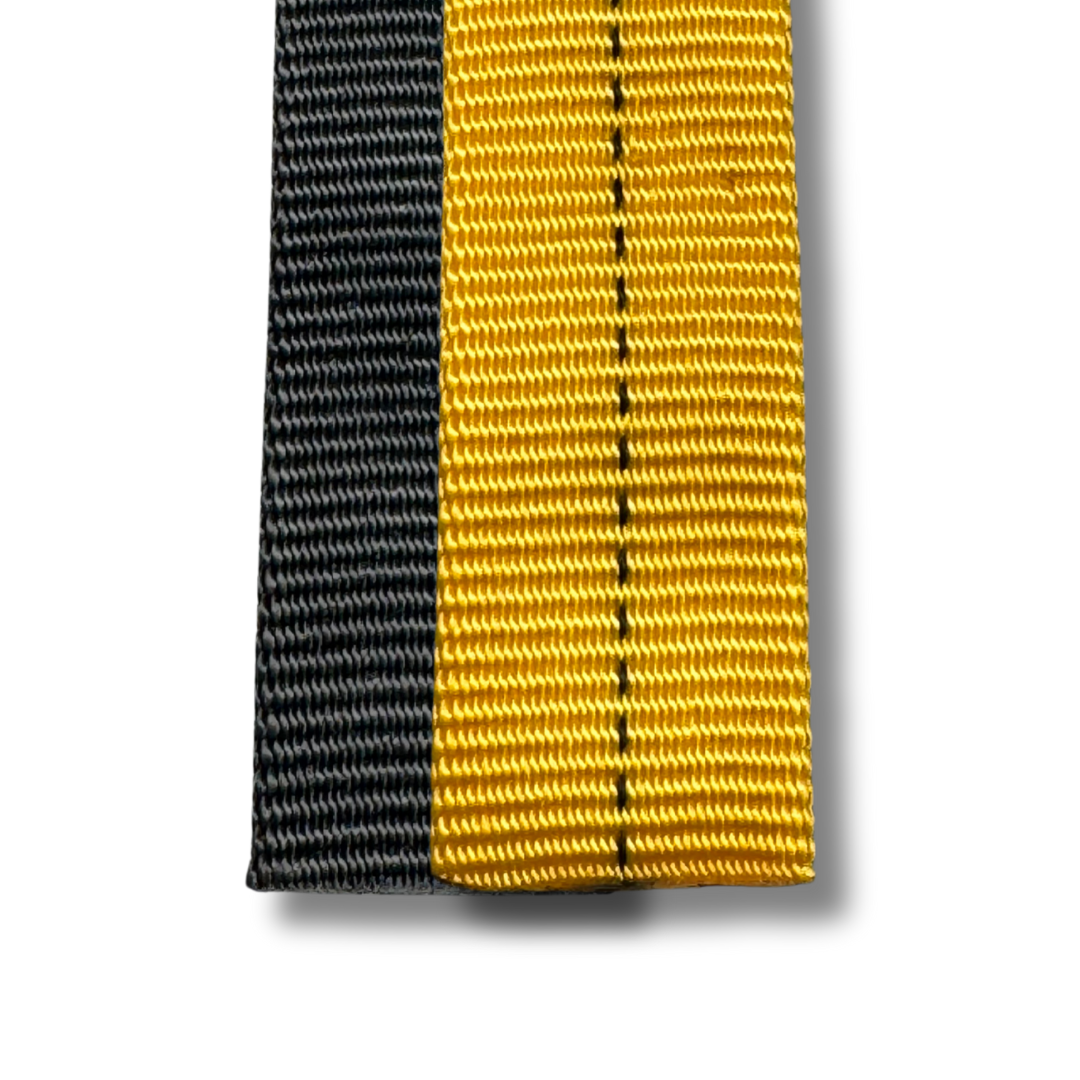 1" yellow or black tubular Webbing by the metre